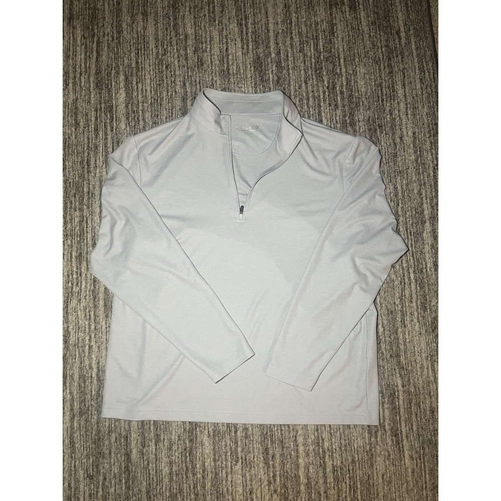 MAELREG Pullover Mens XL Gray Performance 1/4 Zip Long Sleeve Golf Shirt